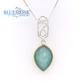 Silver & Gold Necklace with Mother of Pearl